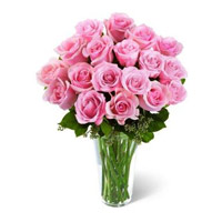 Deliver Friendship Flowers to Hyderabad to Send Pink Roses in Vase 24 Flowers