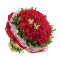 Order Online Diwali Flowers Red Roses Bouquet 50 Flowers to Hyderabad