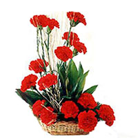 Best Valentine Flowers to Hyderabad incorporate with Red Carnation Arrangement 15 Flowers to Rajahmundry