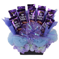 Best Christmas Chocolates with Dairy Milk Chocolate Basket and 10 Chocolates in Hyderabad