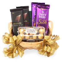 Diwali Gifts Delivery to Hyderabad including Silk, Bournville and Ferrero Rocher Chocolate Basket