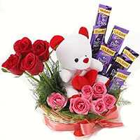 Diwali gifts to Hyderabad consisting 12 Red Roses 10 Ferrero Rocher Bouquet Hyderabad