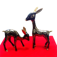 Online Delivery for Christmas Gifts in Hyderabad like A Pair of Deers in Brass