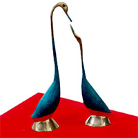 Online Christmas Gifts to Hyderabad consisting of A Pair of Swan in Brass
