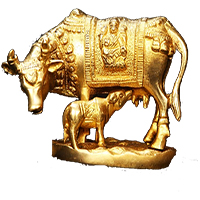 Same Day Christmas Gifts Delivery in Hyderabad such as Cow and Baby in Brass
