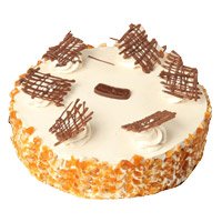 Deliver Friendship Day Cakes for your loved ones with 1 Kg Eggless Butter Scotch Cake in Hyderabad From 5 Star Bakery