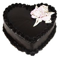 On Friendship Day get 1 Kg Eggless Heart Shape Chocolate Truffle Cake to hyderabad