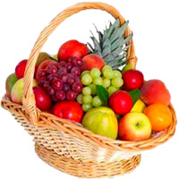 Order Online 4 Kg Mix Fresh Fruits Delivery Hyderabad in Basket for Friendship Day