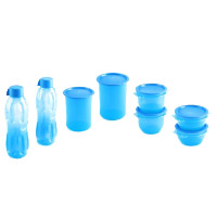 Signoraware 8 Pcs. Center Press+ Water Bottles Set-Blue. Diwali Gifts Delivery in Hyderabad Same day