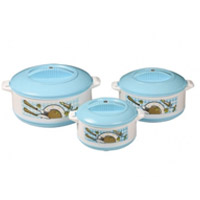 Set of 3 Plastic Melamine Casserole send as Diwali Gifts in Hyderabad to your family