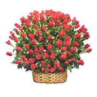 Same Day Friendship Day Flower Delivery in Hyderabad comprising Red Roses Basket 250 Flowers