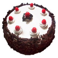 Send Online Rakhi with Cakes to Hyderabad including 2 Kg Black Forest Cake From 5 Star Bakery