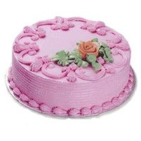 New Year Cakes Delivery in Hyderabad Delivers of 1 Kg Eggless Strawberry Cakes to Hyderabad From 5 Star Bakery