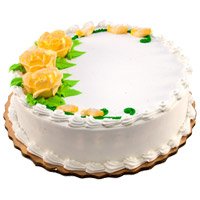 New Year Cakes to Hyderabad containing 1 Kg Eggless Vanilla Cakes From 5 Star Bakery