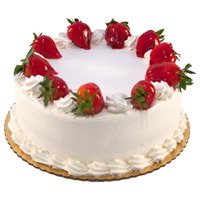 Order Online Rakhi Cake to Hyderabad. 1 Kg Strawberry Cake From 5 Star Bakery